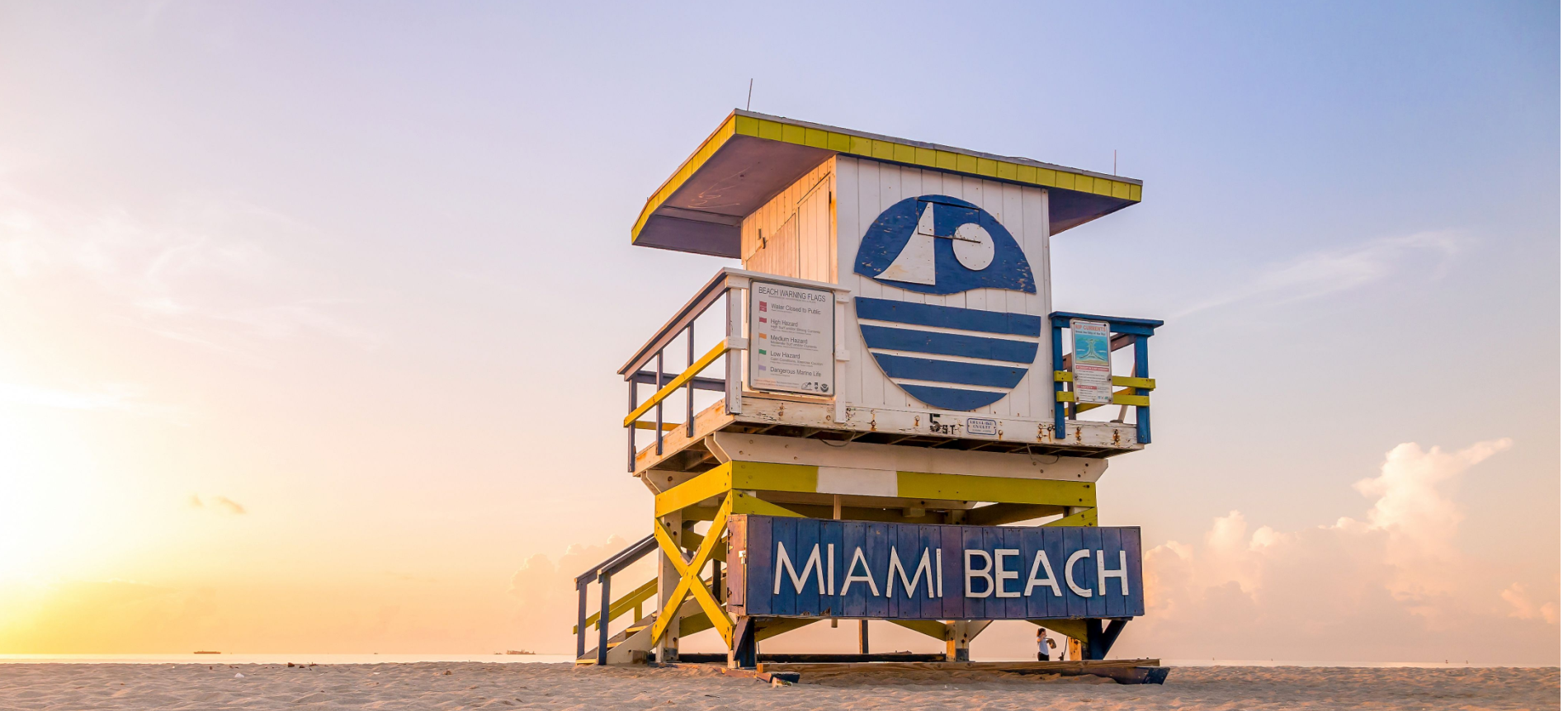 miami beach at sunset